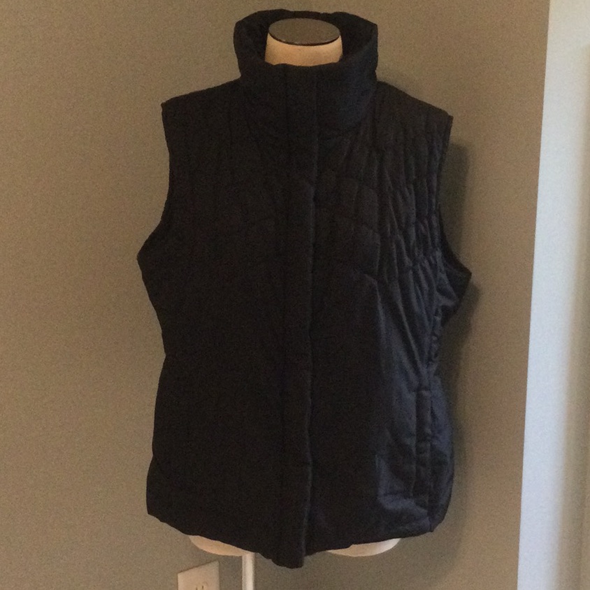 Nine West Puffer Vest Black Sz Xl